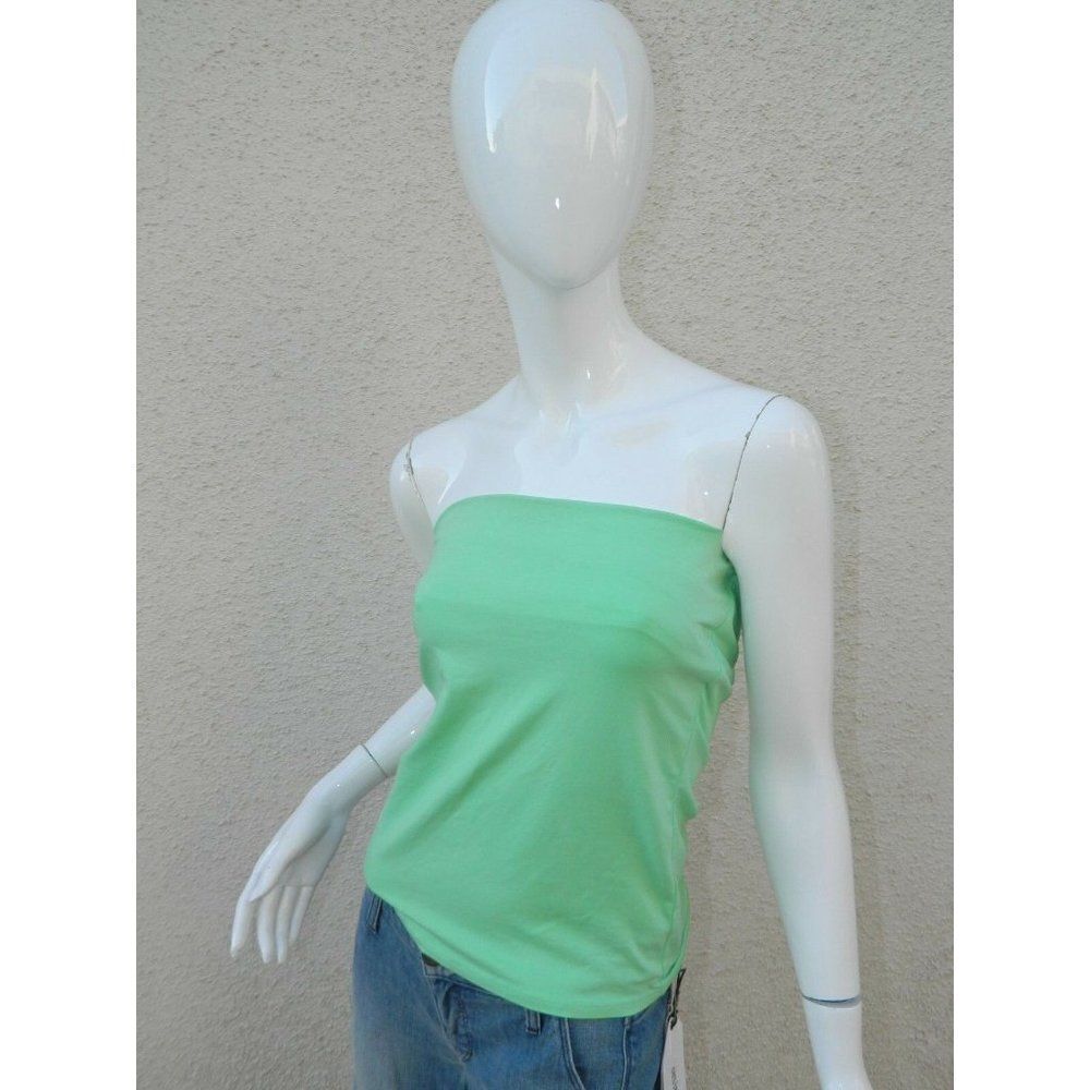 Blue Life Tank Tube Top Built in Bra‎ Mint Green Cotton Size X-Small